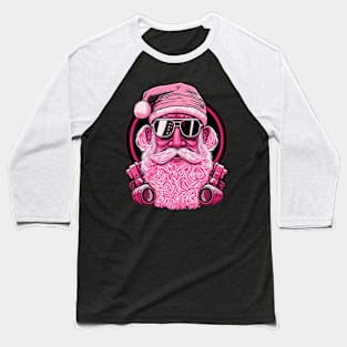 Retro Vintage Pink Santa Claus Baseball T-Shirt